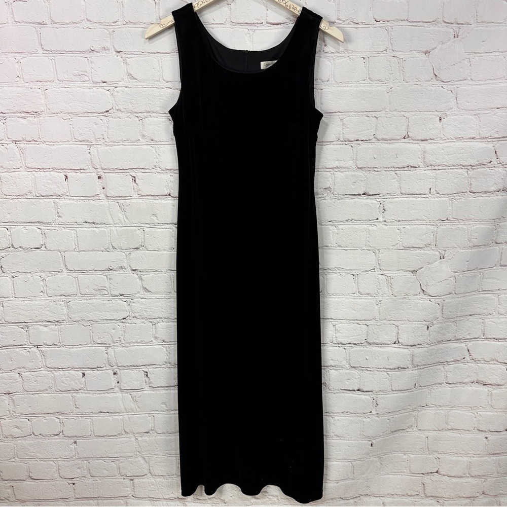 Witchycore Whimsigoth Dress maxi 10 Black Sleeveless Crushed Velvet Midi stretch